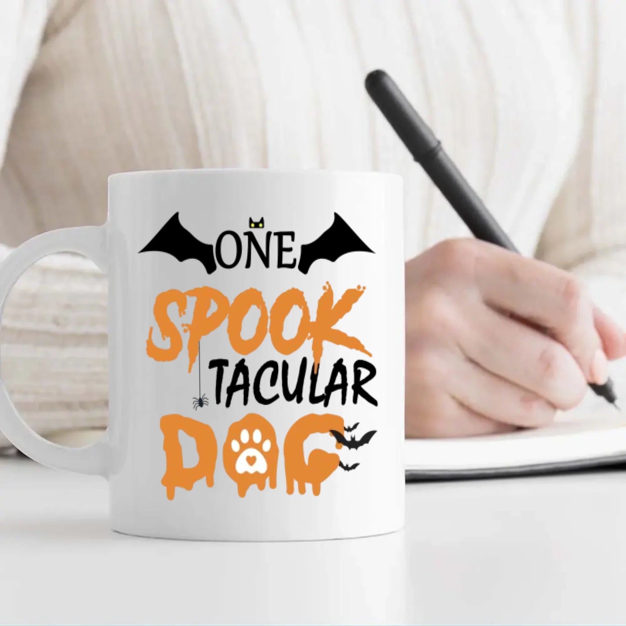 One Spook Tacular Dog Mug – Custom Name & Halloween Clipart
