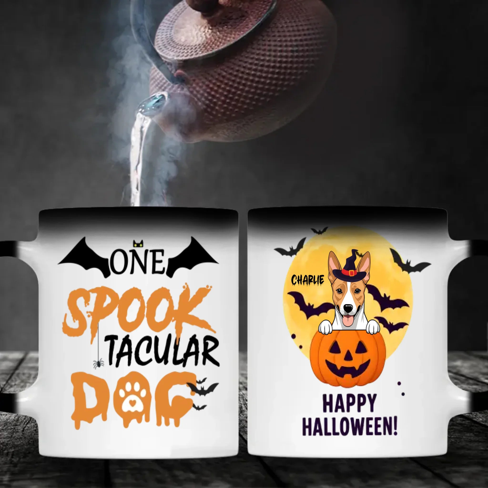 One Spook Tacular Dog Mug – Custom Name & Halloween Clipart