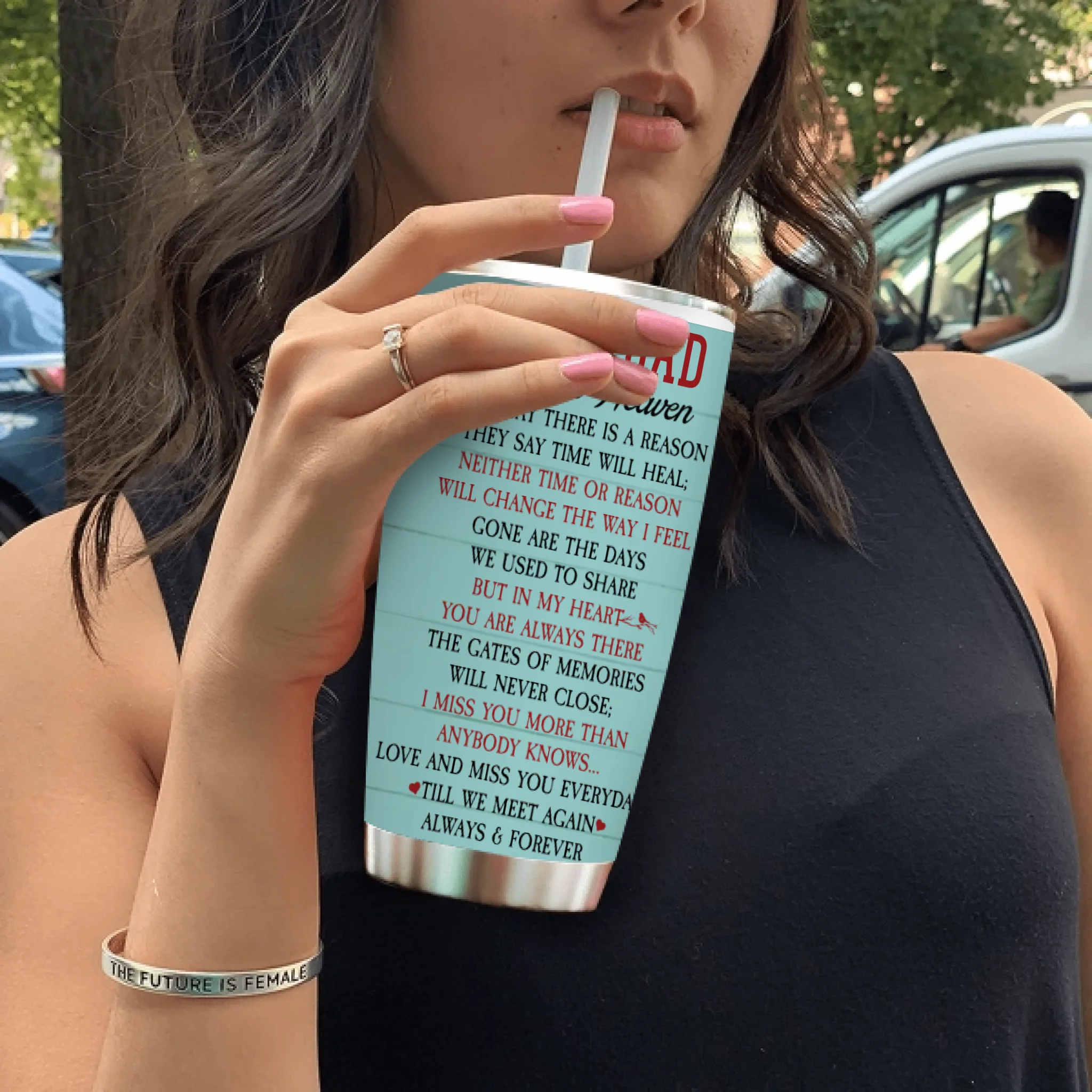 To My Dad in Heaven – Forever in My Heart Personalized Memorial Tumbler - 89Prints