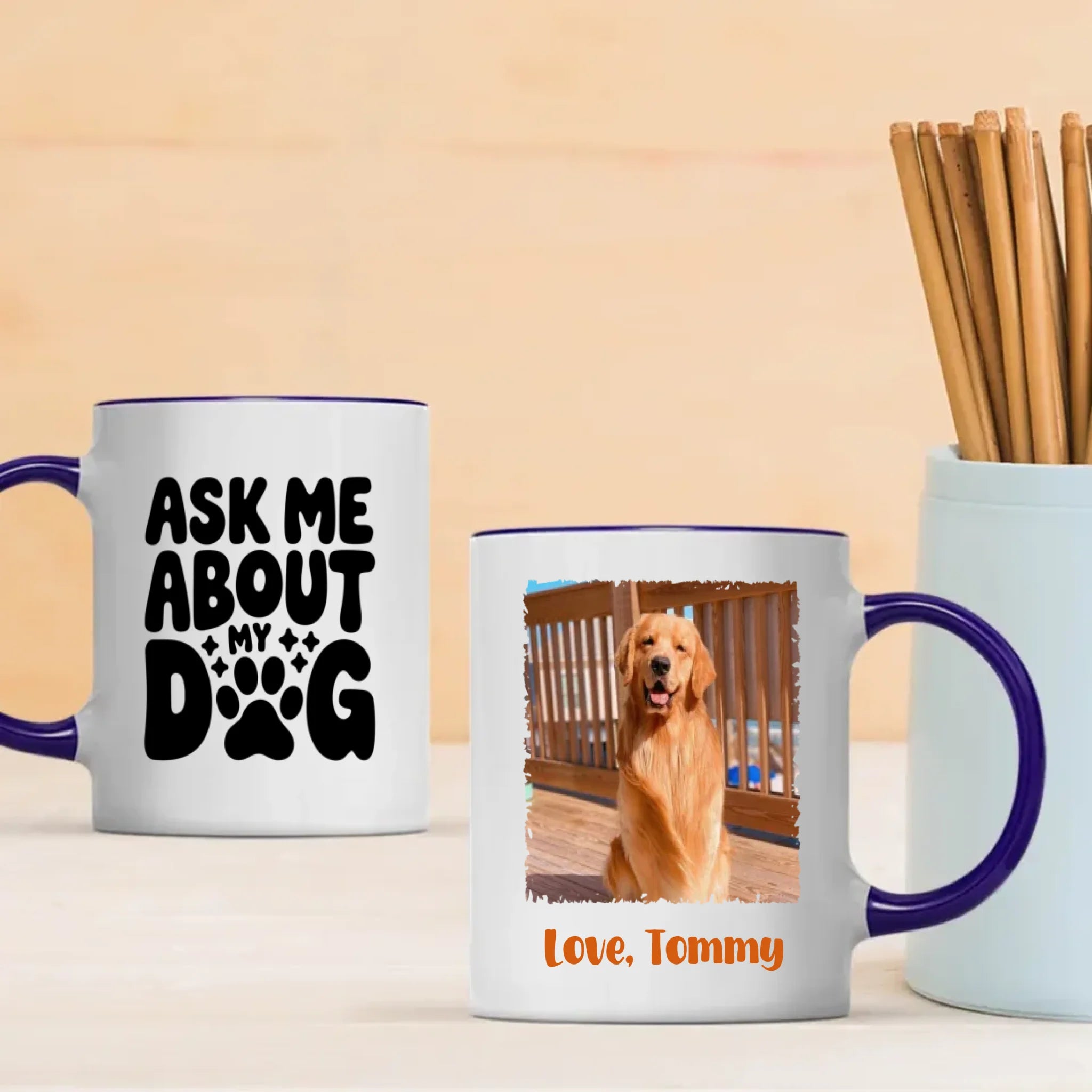 Custom Dog Mug – “Ask Me About My Dog” Funny Coffee Cup for Dog Lovers - 89Prints