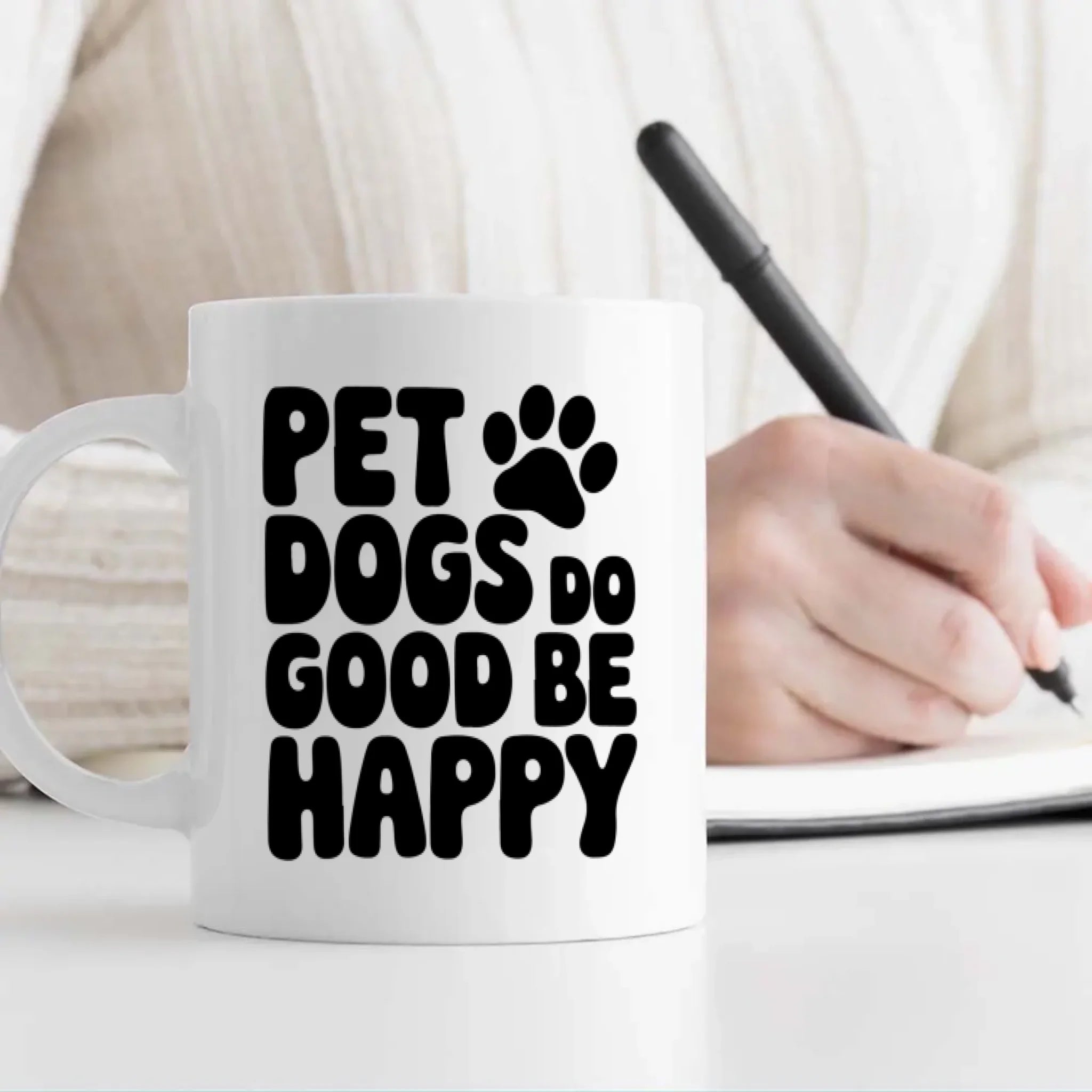 Cute Coffee Cup Gift for Dog Lovers - Pet Dogs Do Good Be Happy - 89Prints