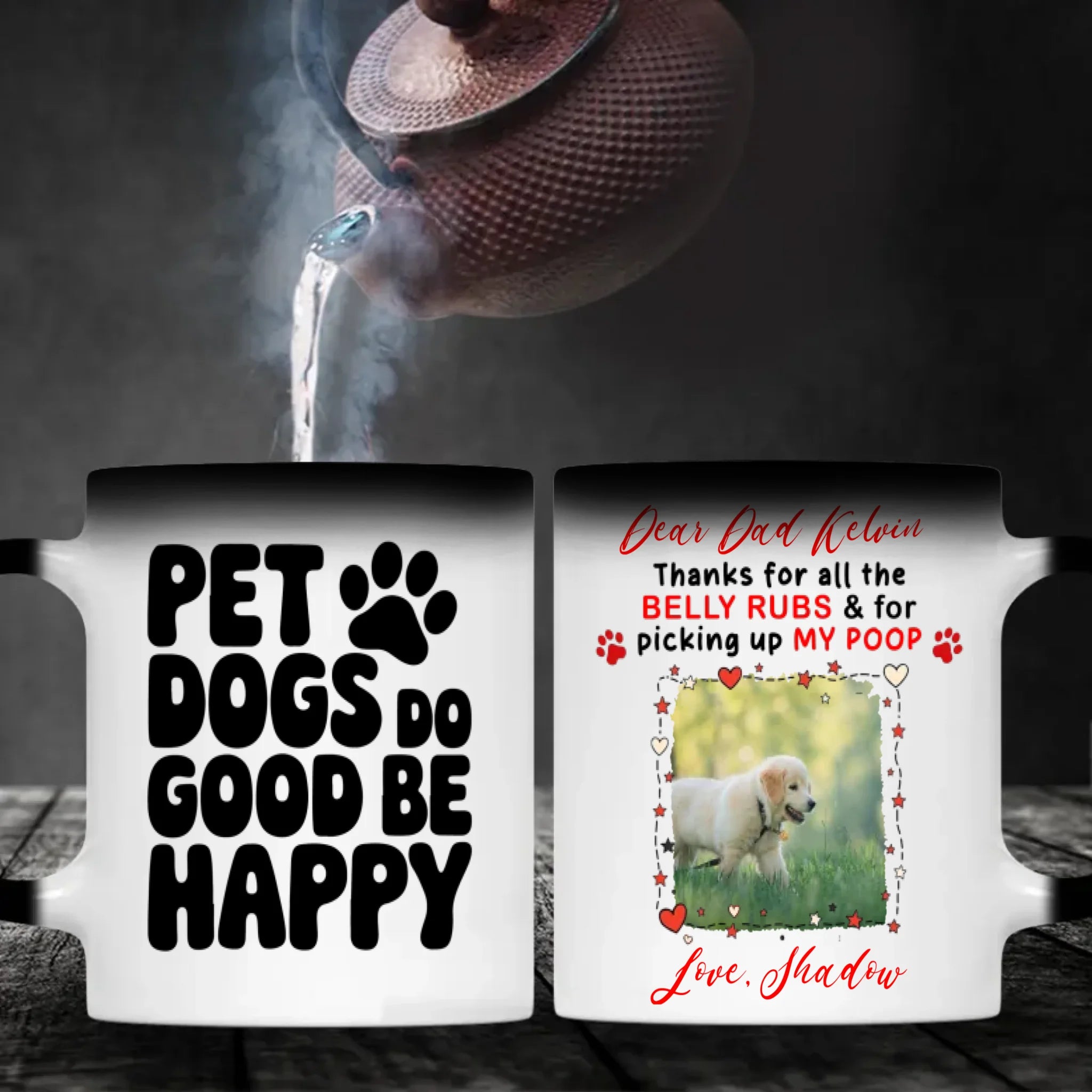Cute Coffee Cup Gift for Dog Lovers - Pet Dogs Do Good Be Happy - 89Prints