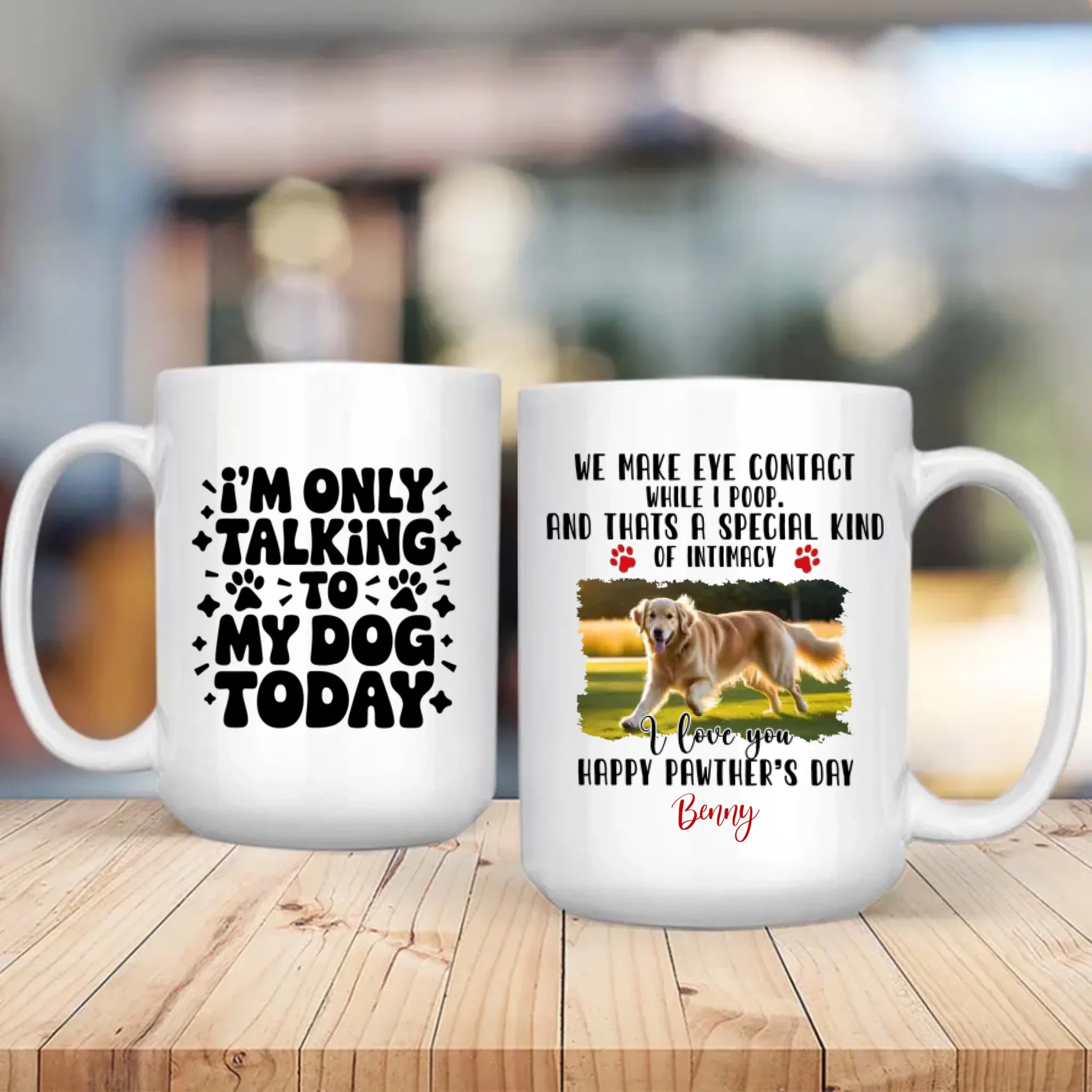Personalized Dog Mug Happy Pawther’s Day - Funny Coffee Cup Gift for the Best Dog Dad Ever - 89Prints