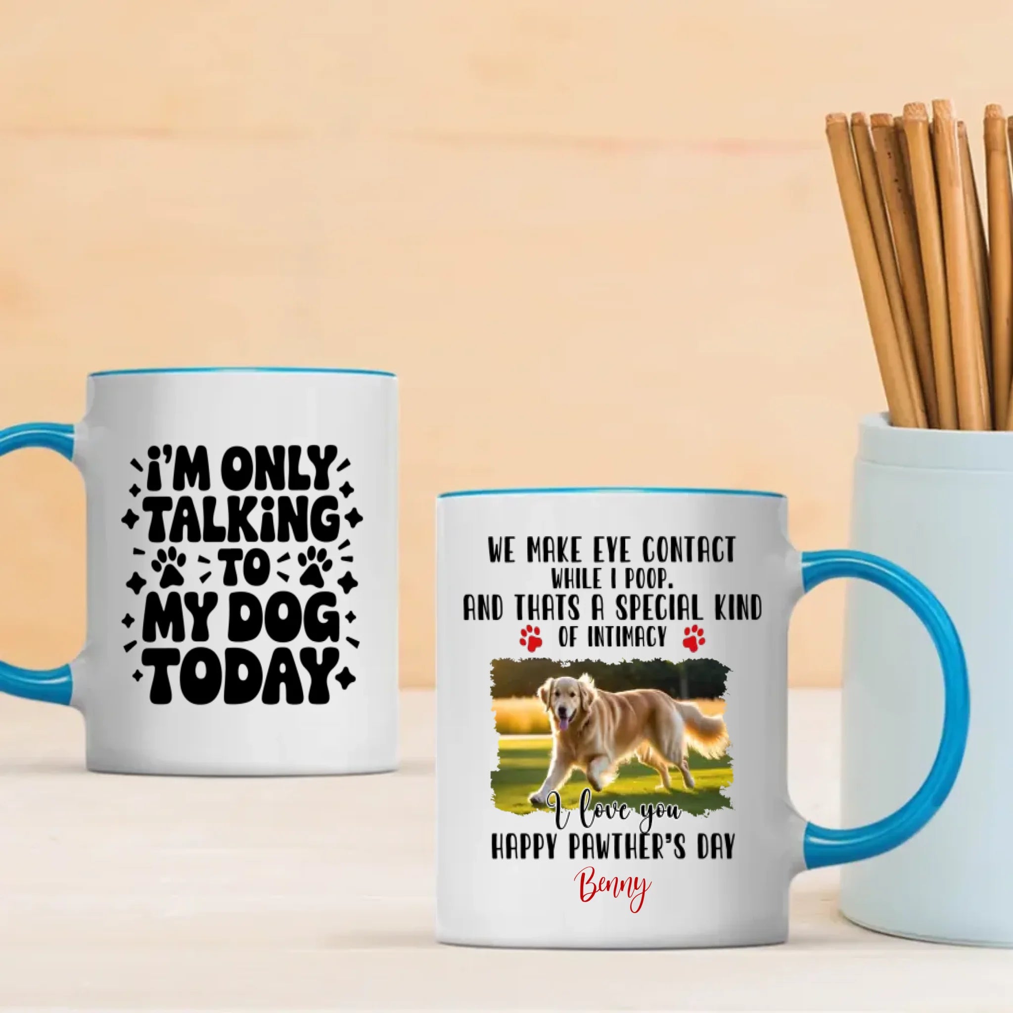 Personalized Dog Mug Happy Pawther’s Day - Funny Coffee Cup Gift for the Best Dog Dad Ever - 89Prints