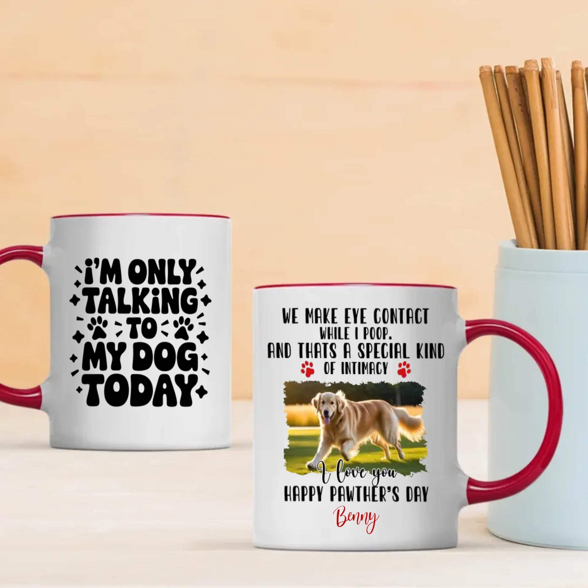 Personalized Dog Mug Happy Pawther’s Day - Funny Coffee Cup Gift for the Best Dog Dad Ever - 89Prints