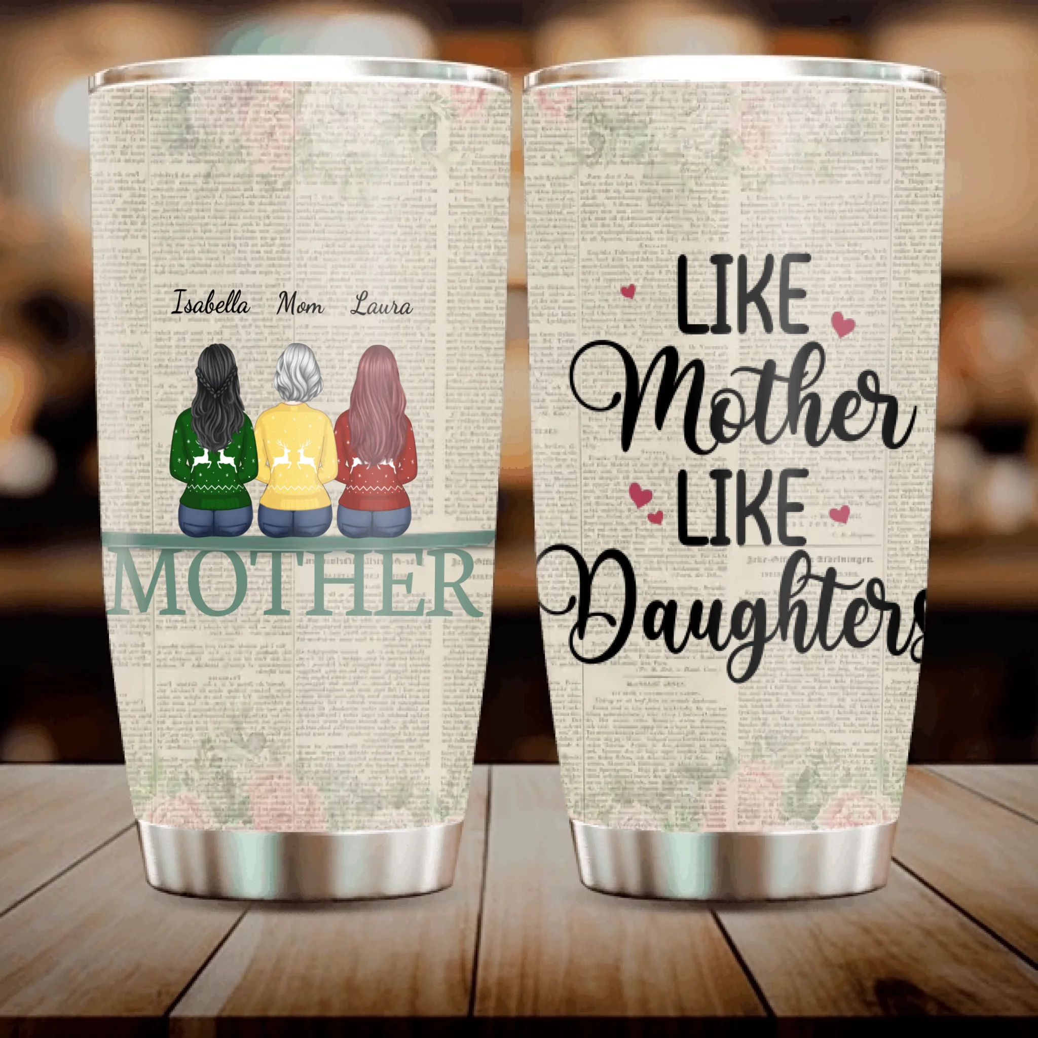 Personalized Matching Tumbler Set - Like Mother Like Daughters - 89Prints