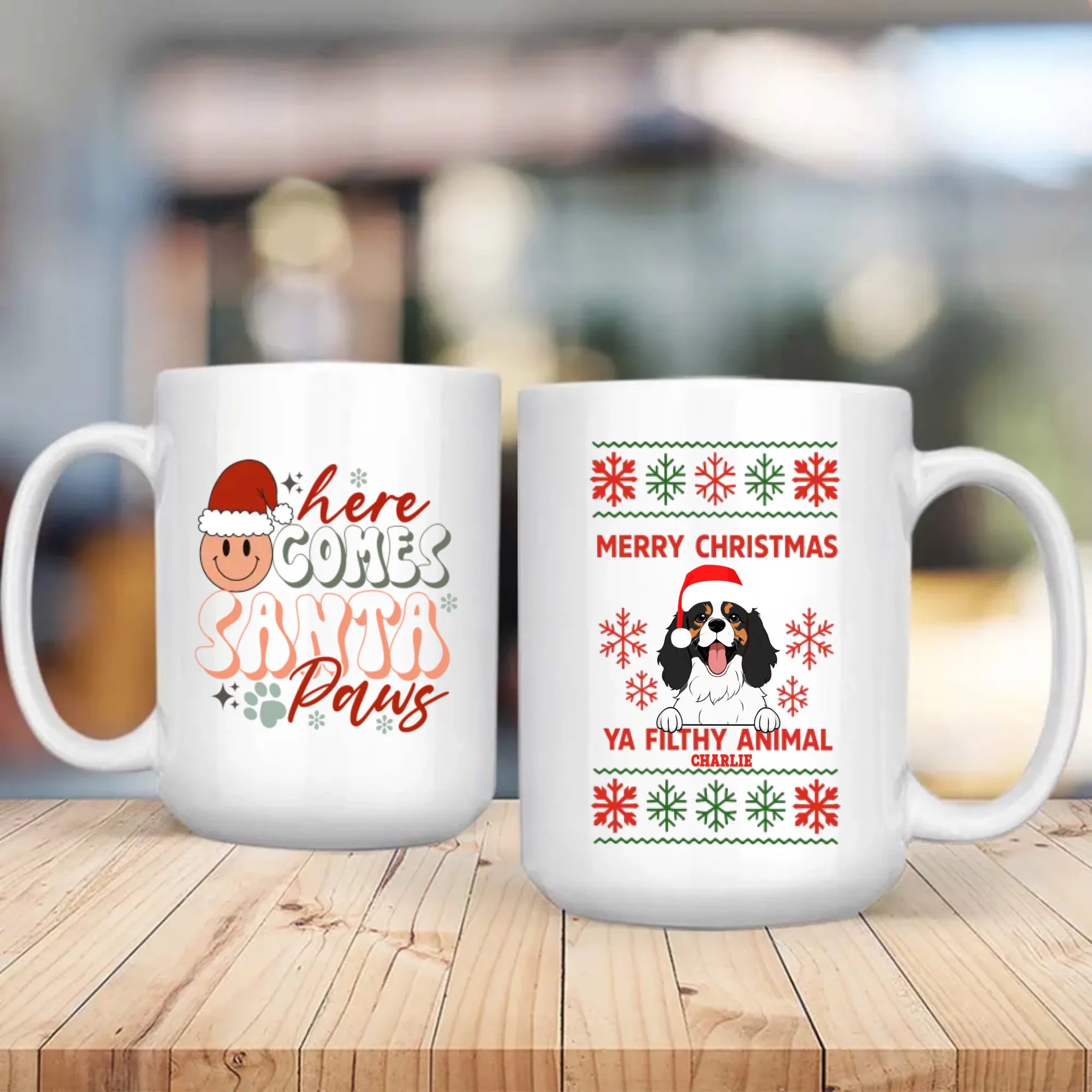 Personalized Dog Mug Merry Christmas Cute Coffee Cup Gift for Dog Lovers - 89Prints