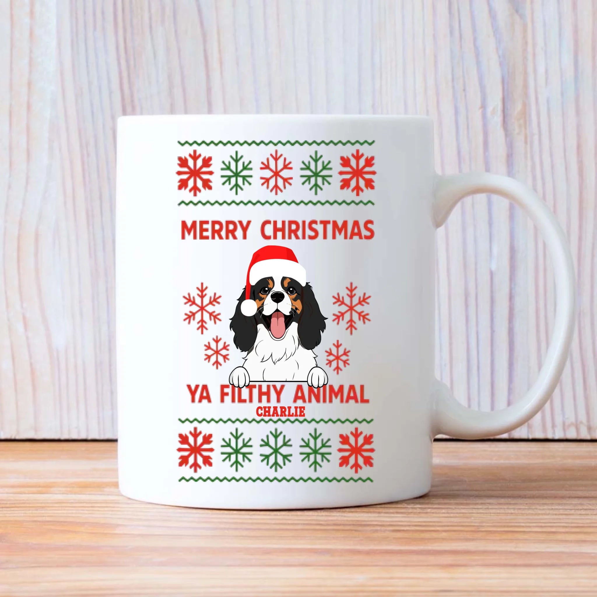 Personalized Dog Mug Merry Christmas Cute Coffee Cup Gift for Dog Lovers - 89Prints