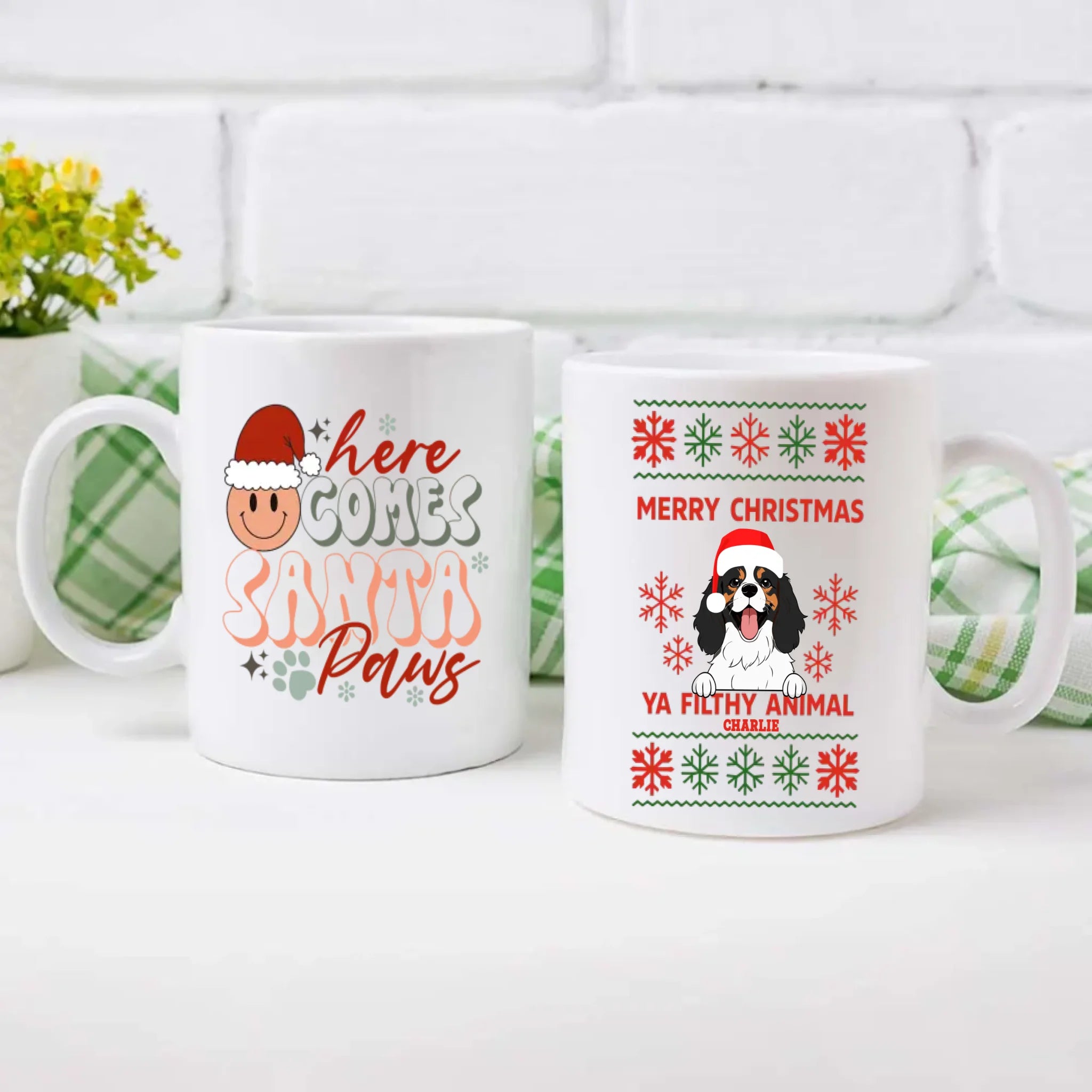 Personalized Dog Mug Merry Christmas Cute Coffee Cup Gift for Dog Lovers - 89Prints