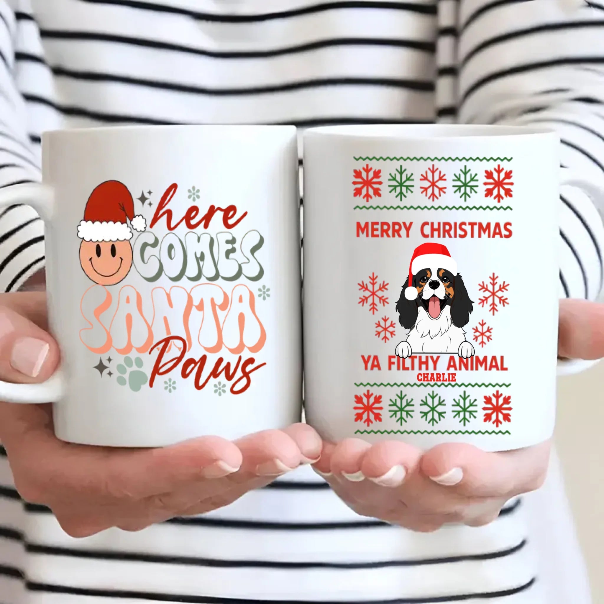 Personalized Dog Mug Merry Christmas Cute Coffee Cup Gift for Dog Lovers - 89Prints