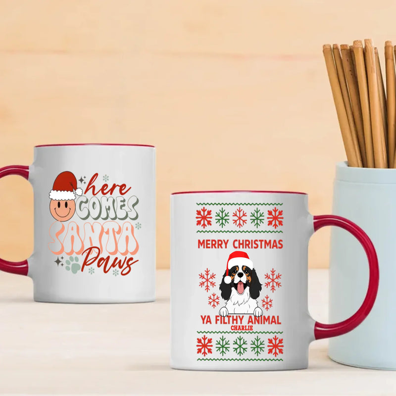 Personalized Dog Mug Merry Christmas Cute Coffee Cup Gift for Dog Lovers - 89Prints