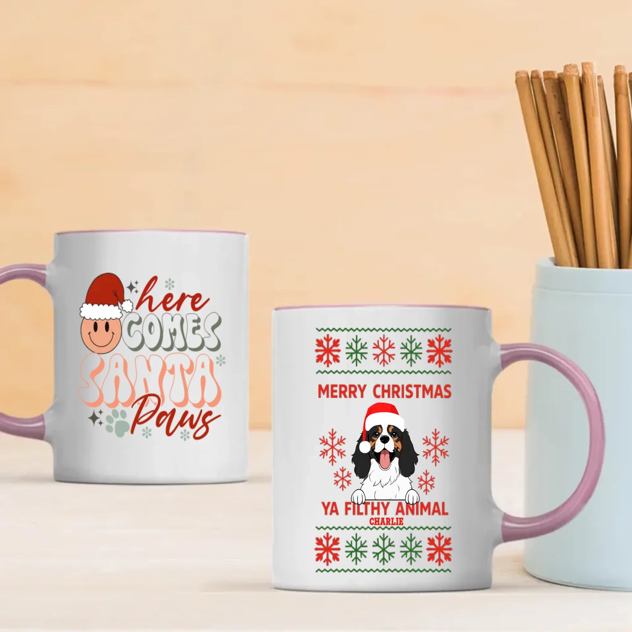 Personalized Dog Mug Merry Christmas Cute Coffee Cup Gift for Dog Lovers - 89Prints