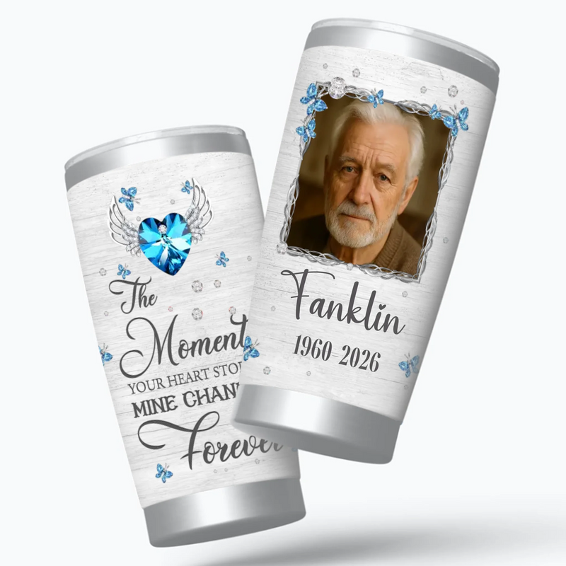 Forever in My Heart – Custom Grandpa Memorial Tumbler with Photo - 89Prints