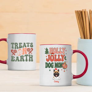 Custom Dog Mug Holly Jolly Dog Mom – Personalized Christmas Coffee Cup with 1–3 Dogs – 89Prints