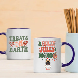 Custom Dog Mug Holly Jolly Dog Mom – Personalized Christmas Coffee Cup with 1–3 Dogs – 89Prints