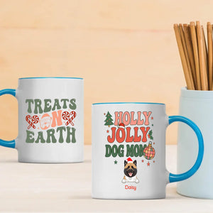Custom Dog Mug Holly Jolly Dog Mom – Personalized Christmas Coffee Cup with 1–3 Dogs – 89Prints