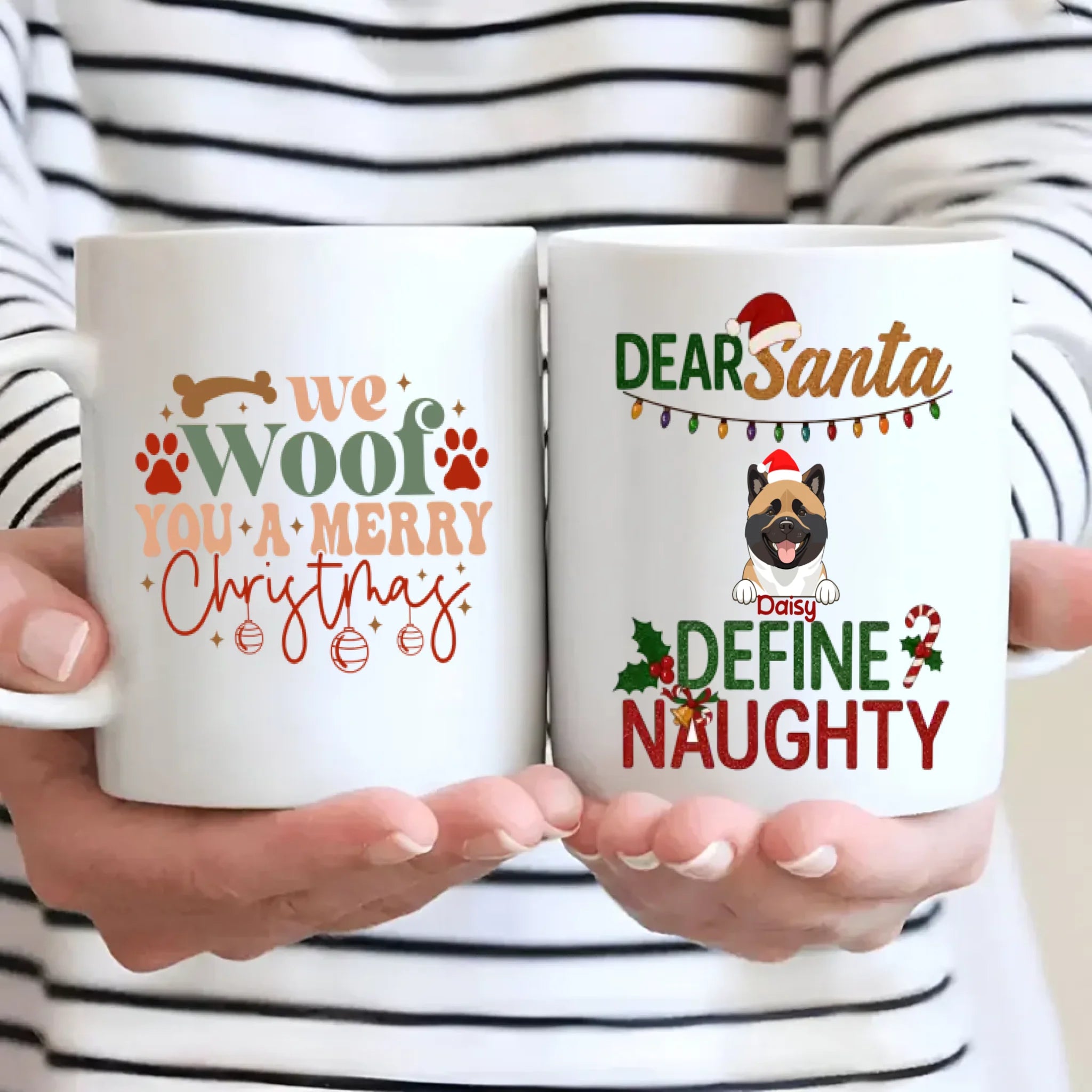 Custom Dog Mug Dear Santa Define Naughty – Funny Christmas Coffee Cup – 89Prints
