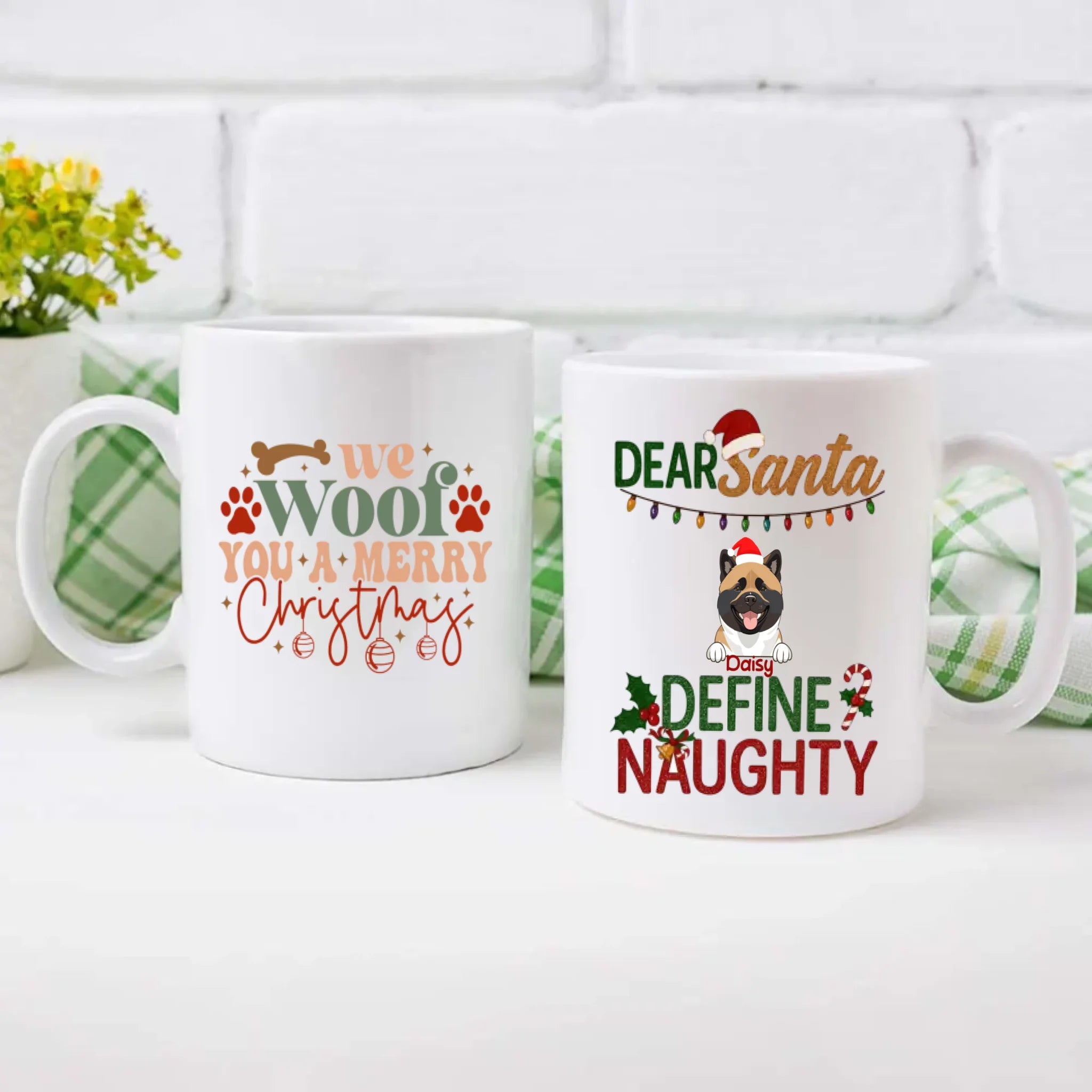 Custom Dog Mug Dear Santa Define Naughty – Funny Christmas Coffee Cup – 89Prints