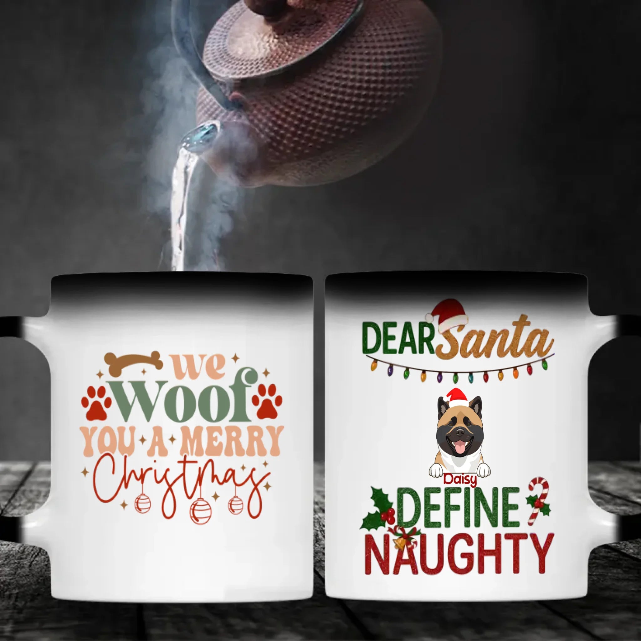 Custom Dog Mug Dear Santa Define Naughty – Funny Christmas Coffee Cup – 89Prints