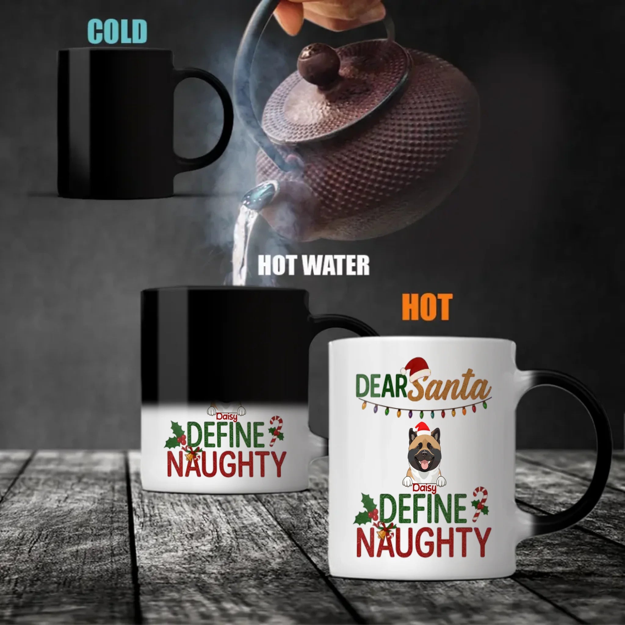 Custom Dog Mug Dear Santa Define Naughty – Funny Christmas Coffee Cup – 89Prints