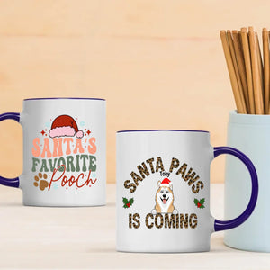 Custom Dog Mug Santa Paws Is Coming – Funny Christmas Coffee Cup Gift for Dog Lovers – 89Prints