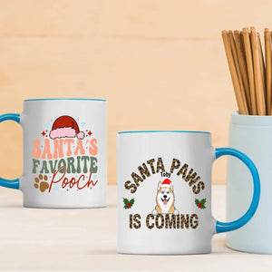 Custom Dog Mug Santa Paws Is Coming – Funny Christmas Coffee Cup Gift for Dog Lovers – 89Prints