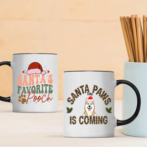 Custom Dog Mug Santa Paws Is Coming – Funny Christmas Coffee Cup Gift for Dog Lovers – 89Prints