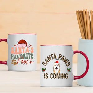 Custom Dog Mug Santa Paws Is Coming – Funny Christmas Coffee Cup Gift for Dog Lovers – 89Prints