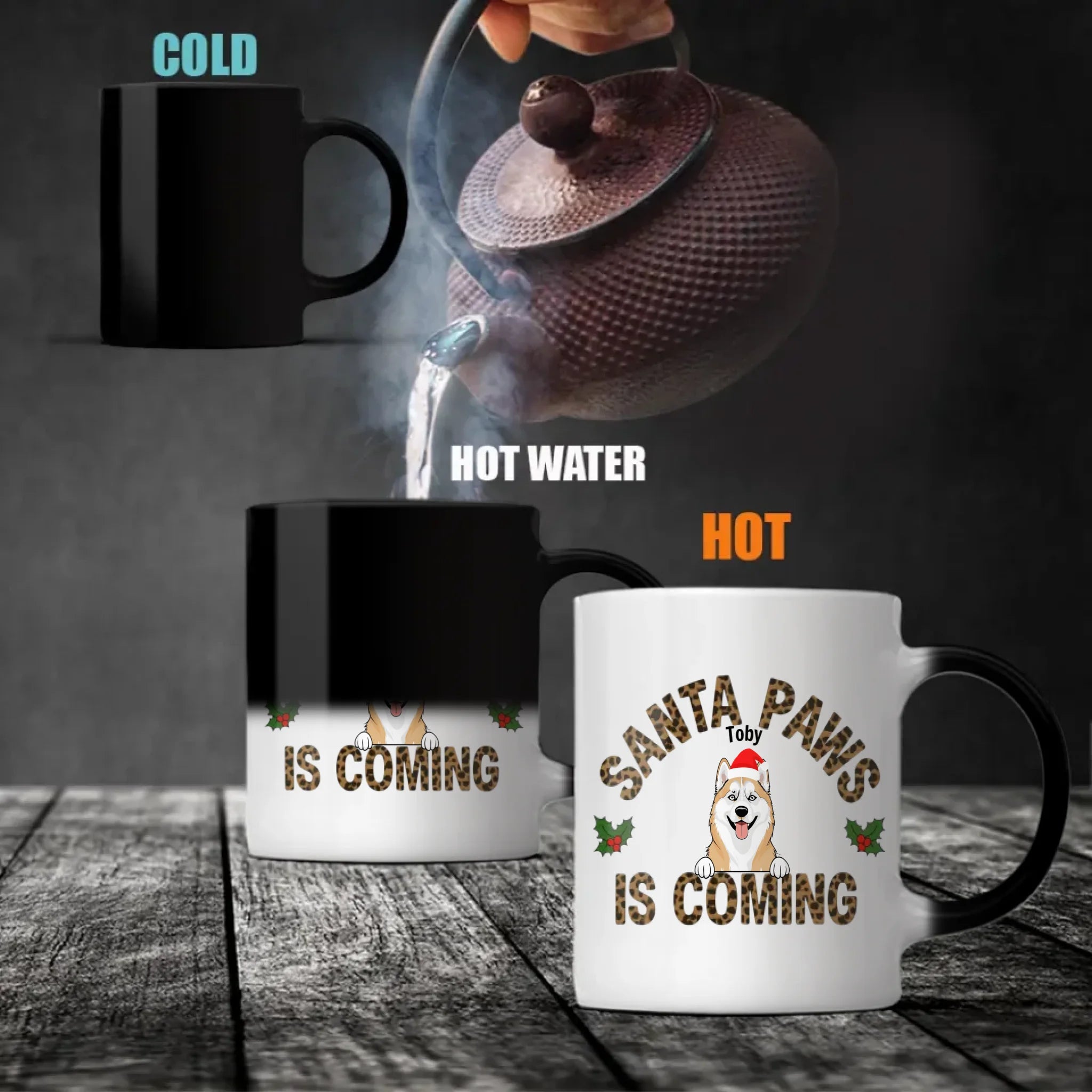 Custom Dog Mug Santa Paws Is Coming – Funny Christmas Coffee Cup Gift for Dog Lovers – 89Prints