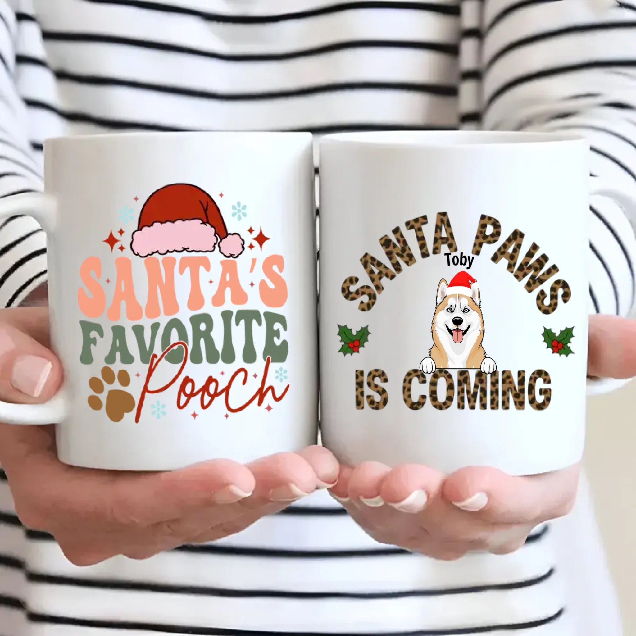 Custom Dog Mug Santa Paws Is Coming – Funny Christmas Coffee Cup Gift for Dog Lovers – 89Prints