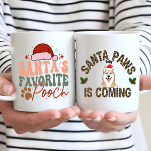 Custom Dog Mug Santa Paws Is Coming – Funny Christmas Coffee Cup Gift for Dog Lovers – 89Prints
