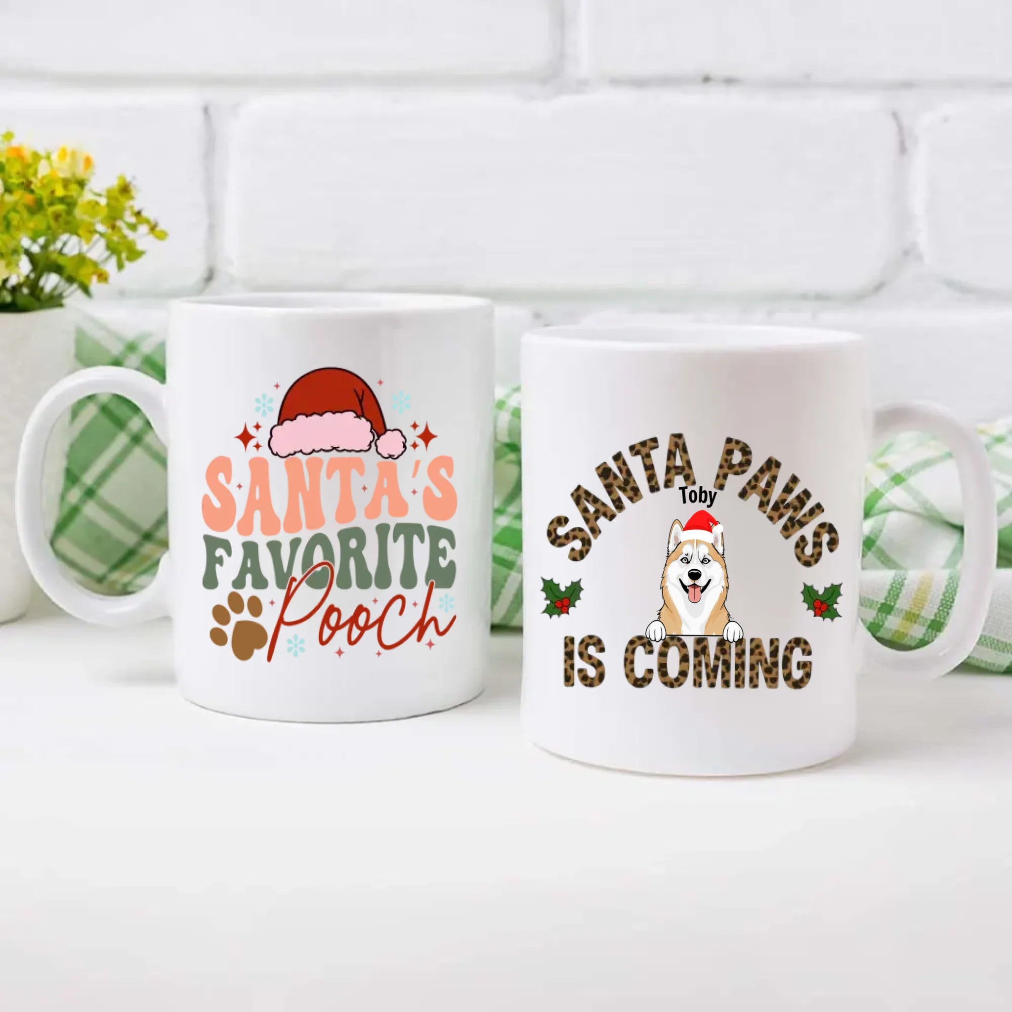Custom Dog Mug Santa Paws Is Coming – Funny Christmas Coffee Cup Gift for Dog Lovers – 89Prints