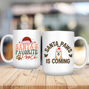 Custom Dog Mug Santa Paws Is Coming – Funny Christmas Coffee Cup Gift for Dog Lovers – 89Prints