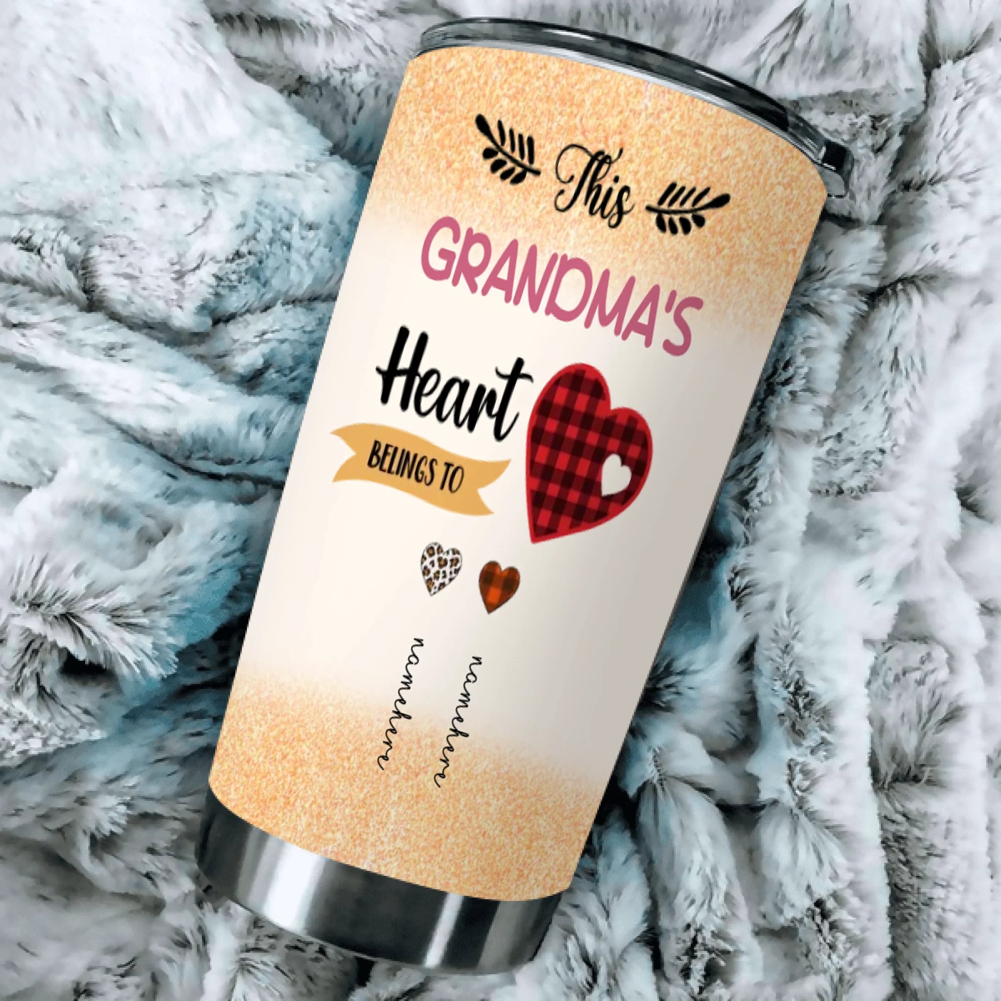 Personalized Nana Tumbler – This Nana’s Heart Belongs To Her Grandkids - 89Prints