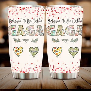 Custom Grandma Tumbler Blessed To Be Called GAGA – Personalized Gift with Names – 89Prints