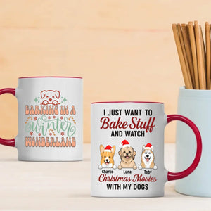 Custom Dog Mug Barking in a Winter Wonderland – Funny Christmas Coffee Cup Gift for Dog Lovers – 89Prints