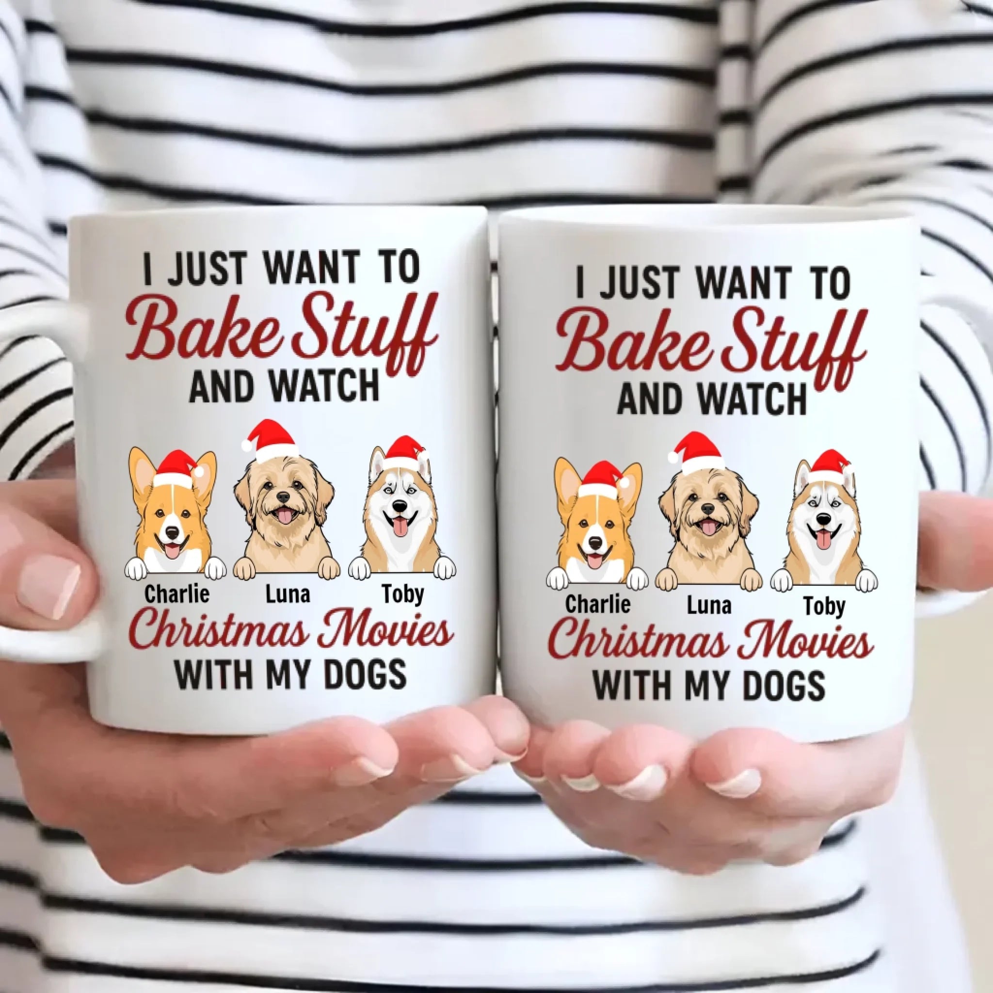 Custom Dog Mug Barking in a Winter Wonderland – Funny Christmas Coffee Cup Gift for Dog Lovers – 89Prints