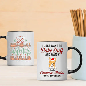 Custom Dog Mug Barking in a Winter Wonderland – Funny Christmas Coffee Cup Gift for Dog Lovers – 89Prints