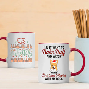 Custom Dog Mug Barking in a Winter Wonderland – Funny Christmas Coffee Cup Gift for Dog Lovers – 89Prints