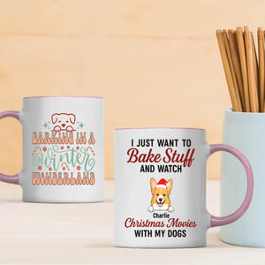 Custom Dog Mug Barking in a Winter Wonderland – Funny Christmas Coffee Cup Gift for Dog Lovers – 89Prints