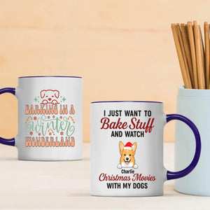 Custom Dog Mug Barking in a Winter Wonderland – Funny Christmas Coffee Cup Gift for Dog Lovers – 89Prints