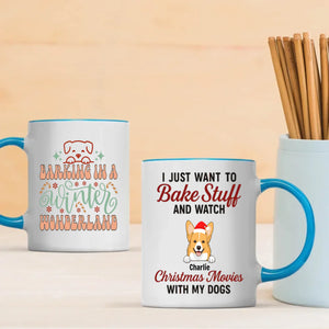 Custom Dog Mug Barking in a Winter Wonderland – Funny Christmas Coffee Cup Gift for Dog Lovers – 89Prints