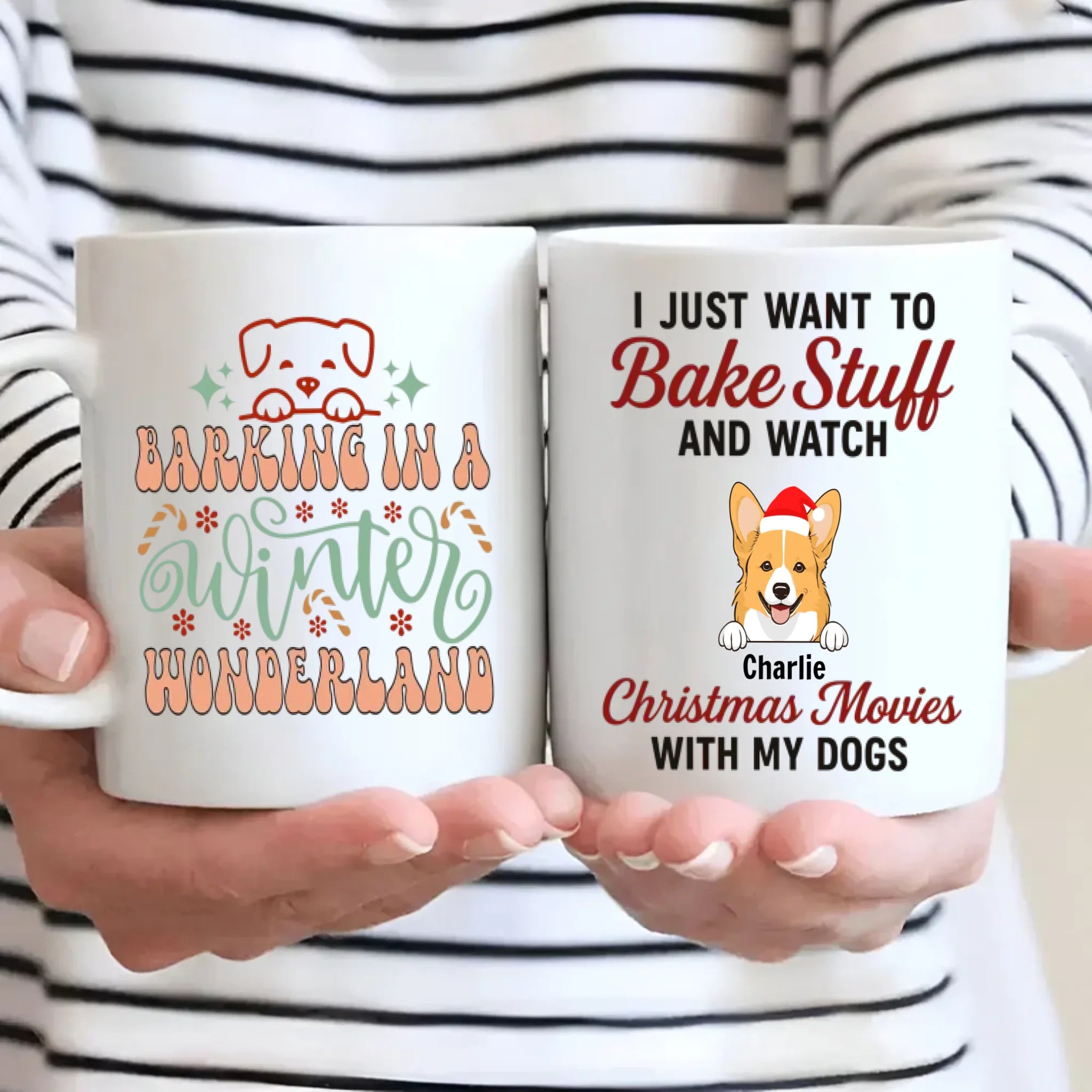 Custom Dog Mug Barking in a Winter Wonderland – Funny Christmas Coffee Cup Gift for Dog Lovers – 89Prints