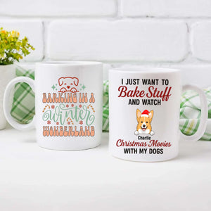 Custom Dog Mug Barking in a Winter Wonderland – Funny Christmas Coffee Cup Gift for Dog Lovers – 89Prints