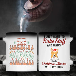 Custom Dog Mug Barking in a Winter Wonderland – Funny Christmas Coffee Cup Gift for Dog Lovers – 89Prints