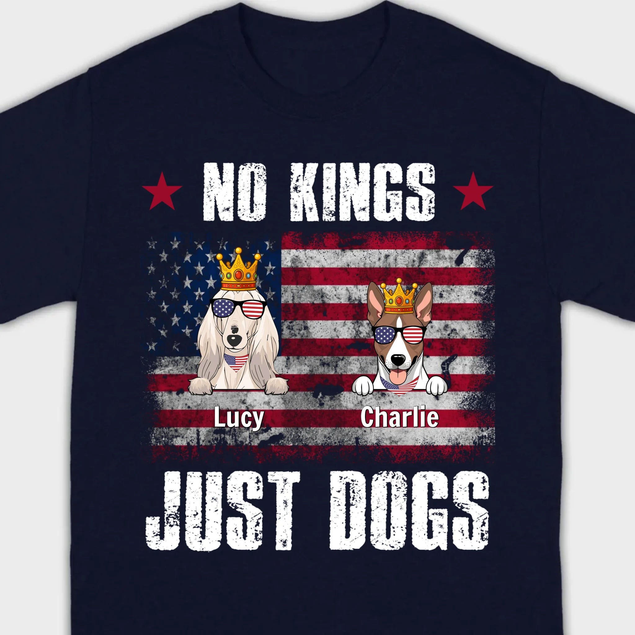 Custom “No Kings Just Dogs” Shirt – Personalized Dog Lover Tee | 89Prints