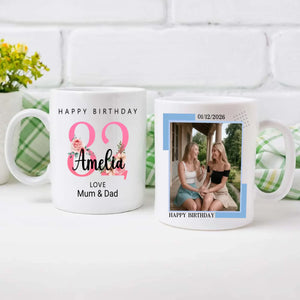 Bloom at 82 – Custom Birthday Coffee Mug - 89Prints