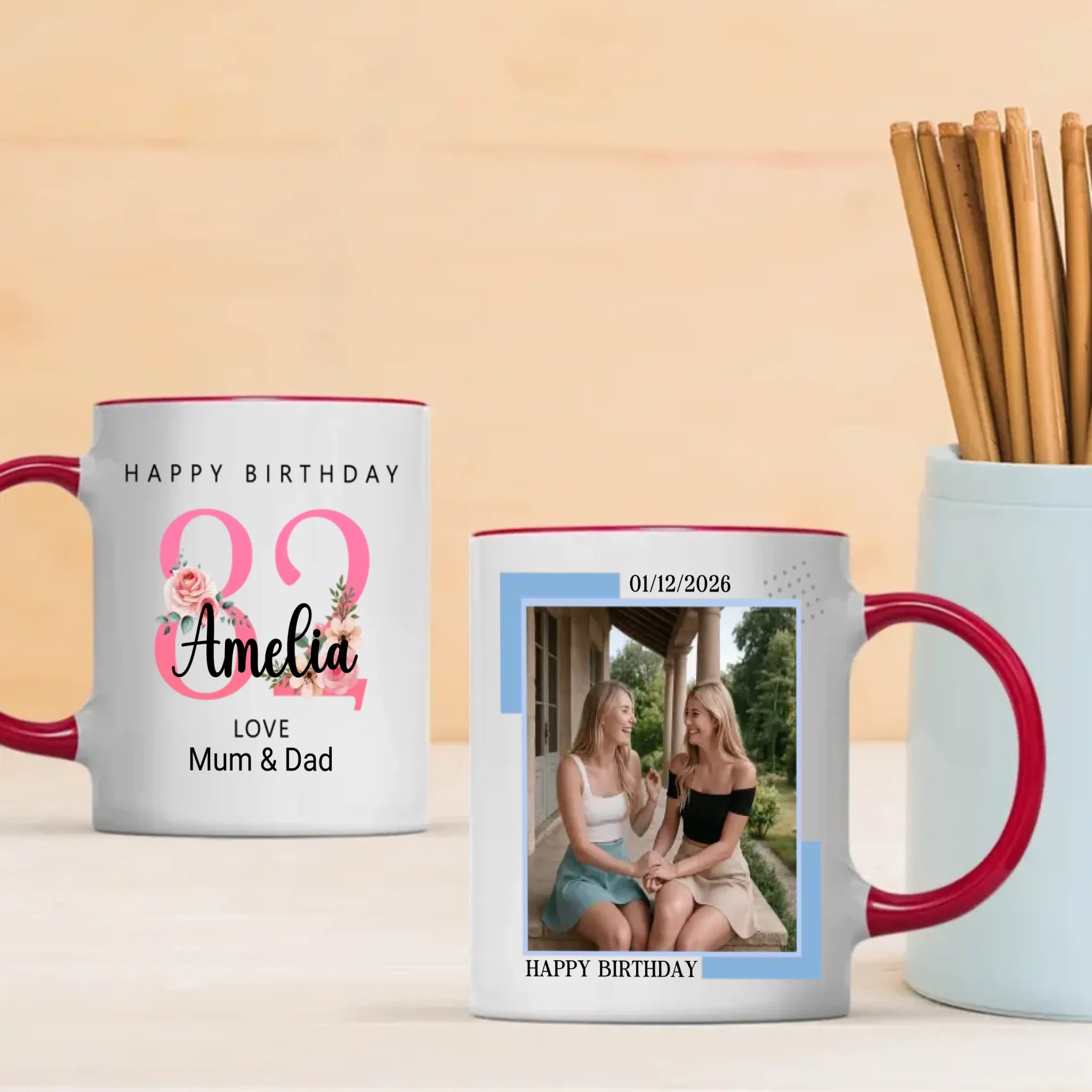 Bloom at 82 – Custom Birthday Coffee Mug - 89Prints