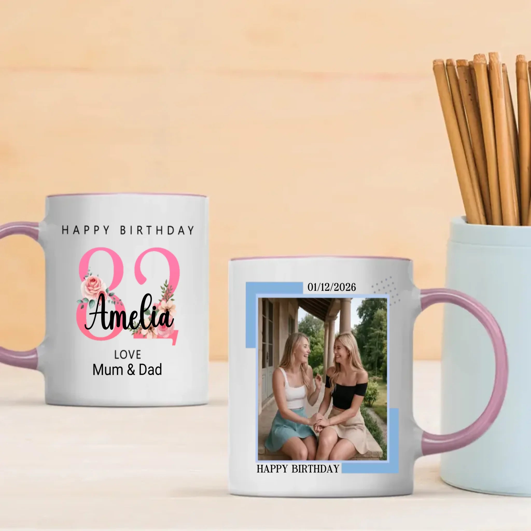 Bloom at 82 – Custom Birthday Coffee Mug - 89Prints