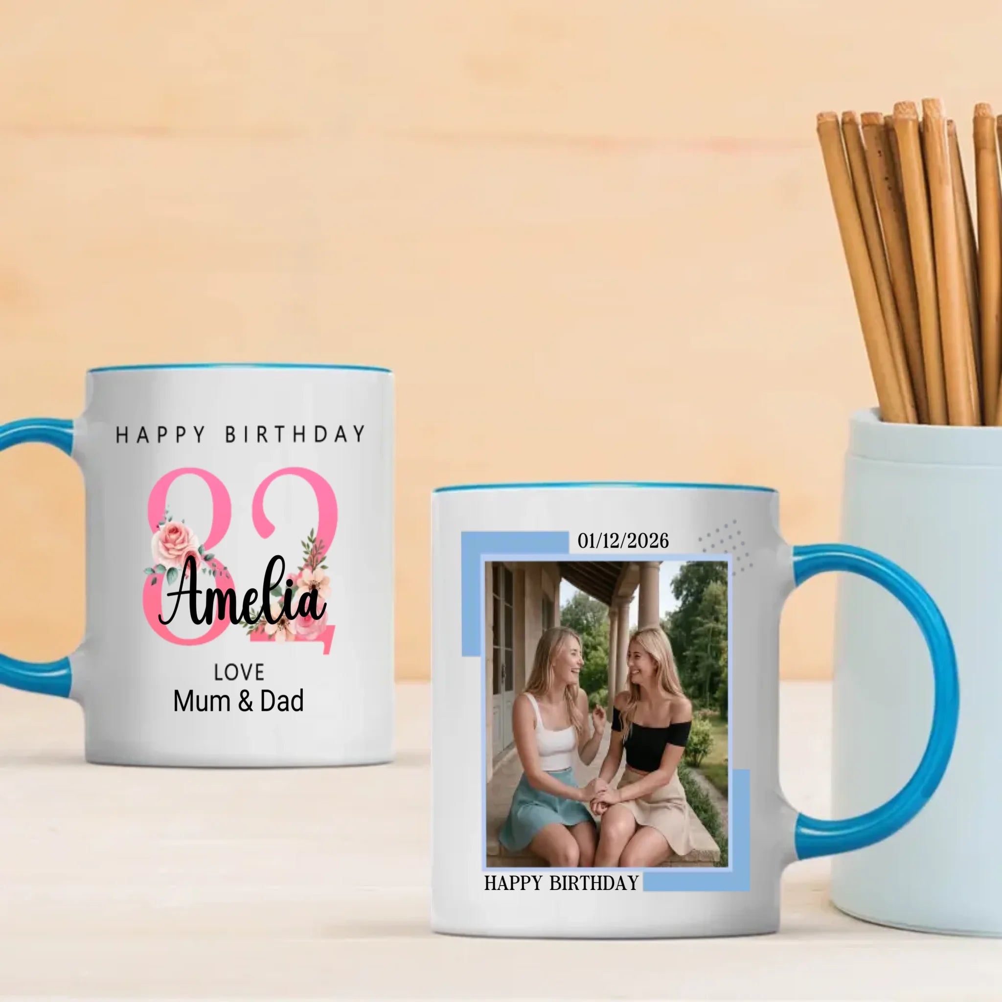 Bloom at 82 – Custom Birthday Coffee Mug - 89Prints